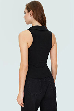 Nefes Alan Örme Bluz Polo Yaka Fitted Yaz Koleksiyonu Rahat Ve Şık Günlük Kullanım İçin