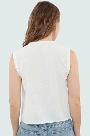 Bağcıklı Terrycotton Bluz Nefes Alan Pamuklu Dokuma Yazlık Şık Görünüm Özenle Seçilmiş