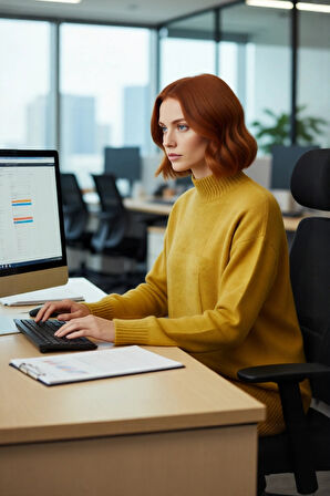 Kadın Cool Ve Konforlu Regular Kalıp Dik Yaka Triko Tunik Kazak Soğuk Havalarda Şık Görünüm Sunar