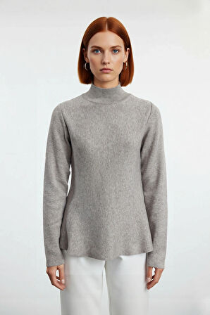 Kadın Casual Dik Yaka Triko Kazak Basic Regular Kalıp Kış Kombinleri İçin Konforlu Ve Şık Seçim