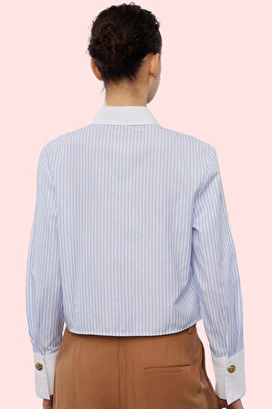 Kadın Çizgili Oversize Gömlek Ramadan Koleksiyonu Günlük Şıklık Yaz Aylarının Vazgeçilmezi