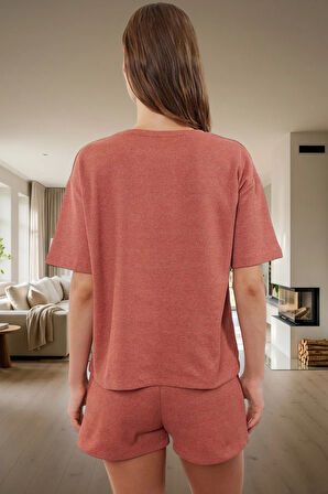 Örme Waffle Kumaş Pijama Takımı 2 Parça Rahat ve Şık Yazlık Mükemmel Uyum Zarifane Tasarım