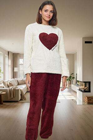 Rahat Wellsoft Pijama Takımı ve Kalp Detayı ile Kışlık Konfor Kullanım