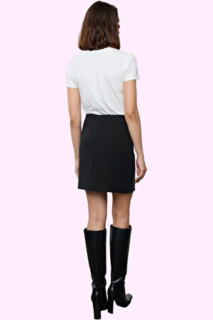 Kadın Düz Desen Mini Etek Polyester Elastan Günlük Kullanım Hafta Sonu Yaz Aylarının Vazgeçilmezi