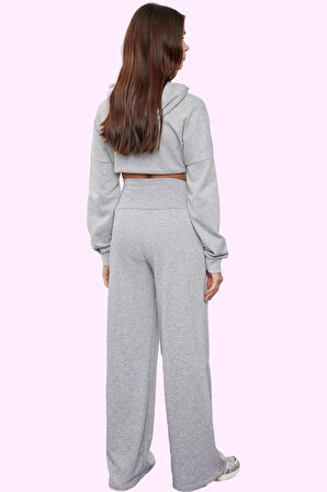 Kadın Yazlık Yüksek Bel Geniş Paça Pantolon Rahat Örme Kumaş Casual Stil Dayanıklı Malzeme