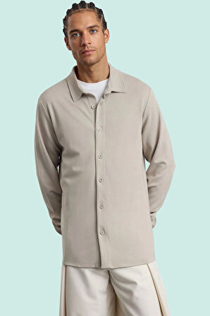 Erkek Casual İnterlok Dokuma Gömlek Uzun Kollu Kış Mevsimi İçin Yaz Aylarının Vazgeçilmezi