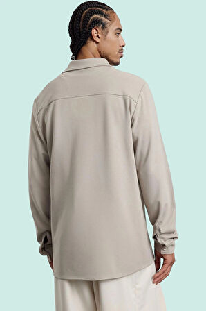 Erkek Casual İnterlok Dokuma Gömlek Uzun Kollu Kış Mevsimi İçin Yaz Aylarının Vazgeçilmezi