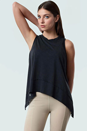 Nefes Alabilir Micro Örme Kadın Spor Bluz Asimetrik Kesim Uzun Ömürlü Özenle Seçilmiş Şık Görünüm