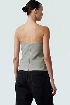 Basic Straplez Bluz %88 Polyester %12 Elastan Renk Yazlık Günlük Kullanım İçin