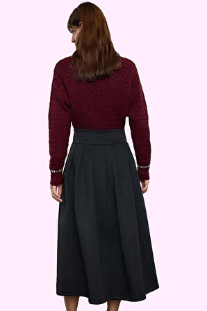 Kadın A Line Midi Etek Günlük Casual Stil Yüksek Bel Hafta Sonu Yaz Aylarının Vazgeçilmezi