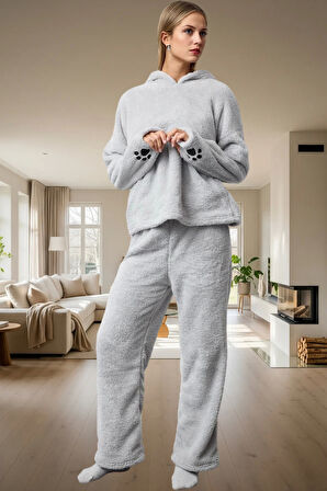 Rahat Wellsoft Pijama Takımı Kapüşonlu ve Boru Paça Tasarım Uzun Ömürlü Yüksek Kalite
