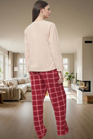Rahat ve Şık Kışlık Pijama Takımı %100 Polyester Polar Modern Stil Dayanıklı Malzeme