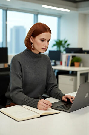 Kadın Basic Düz Desen Oversize Kesim Dik Yaka Triko Kazak Reglan Kol Kış Aylarının Konforlu Şıklığı