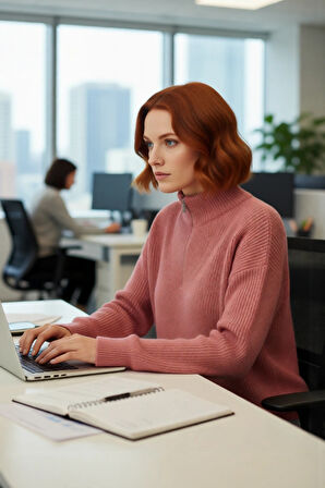 Kadın Oversize Rahat Kesim Düşük Kol Fermuarlı Dik Yaka Triko Selanik Örgü Uzun Kollu Kazak