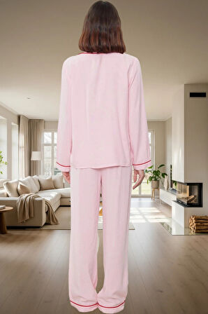 Şık ve Rahat Kışlık Pijama Takımı; 100% Viskon Regular Fit Trend Tasarım