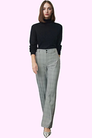 Kadın Ekose Dokuma Pantolon Günlük Şıklığın Yeni Adresi Hafta Sonu Yaz Aylarının Vazgeçilmezi