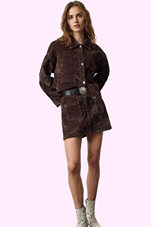 Kadın A line Mini Denim Etek Pamuk Normal Bel Kemersiz Günlük Kullanım Yaz Aylarının Vazgeçilmezi