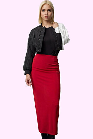 Kadın Büzgü Detaylı Maxi Etek Örme Kumaş Yüksek Bel Yaz Günlük Kullanım Stilin Buluştuğu Yer