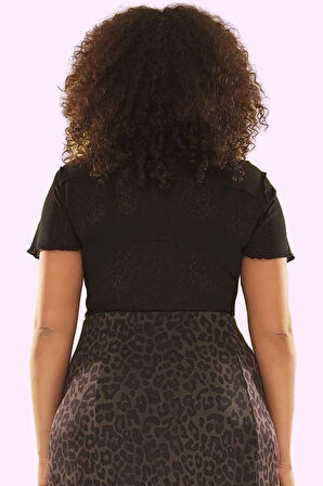 Kadın Büyük Beden Leopar Desenli Örme Midi Etek Günlük Casual Kombinler Yaz Aylarının Vazgeçilmezi