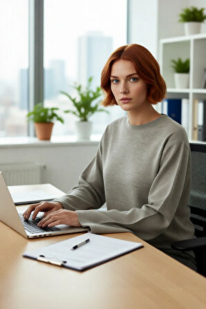 Kadın Günlük Rahat Bisiklet Yaka Basic Regular Kesim İspanyol Kollu Triko Kazak Kış Gardırobu