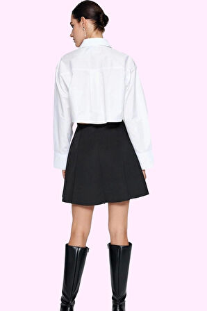 Kadın Yüksek Belli Mini Örme Etek A line Scuba Kumaş Günlük Stil Yaz Aylarının Vazgeçilmezi