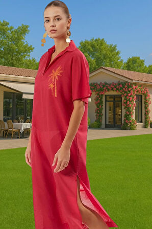 Yazlık Şık Maxi Plaj Elbisesi Pamuk Kumaş Rahat Kesim Premium Kalite Rahat Ve Şık Modern Stil