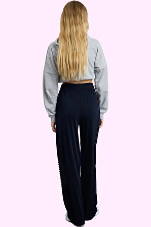 Kadın Örme Kumaş Geniş Paça Pantolon Yüksek Bel Rahat Günlük Kombinler Yaz Aylarının Vazgeçilmezi