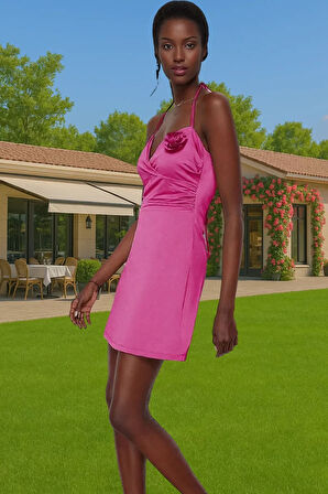 Polyester Elastan Karışımlı A Kesim Kolsuz Mini Elbise Astarlı Rahat Seçkin Malzeme Uzun Ömürlü