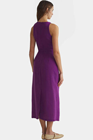 Yazlık Kadın Elbisesi Midi Boy A Kesim Dokuma Kumaş Rahat Kullanım Özenle Seçilmiş