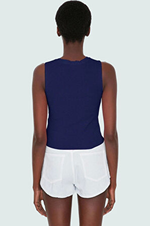 Rahat Kolsuz Triko Bluz Bisiklet Yaka Fitted Kalıp Yazlık Şık Görünüm Yüksek Kalite