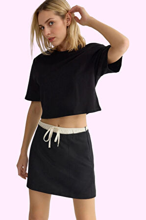 Kadın Mini Etek Pamuk Dokuma Kumaş Casual Günlük Modern Tasarım Yaz Aylarının Vazgeçilmezi