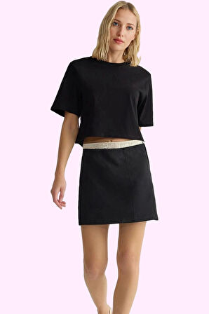 Kadın Mini Etek Pamuk Dokuma Kumaş Casual Günlük Modern Tasarım Yaz Aylarının Vazgeçilmezi