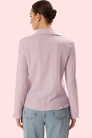 Kadın Basic Fitted Gömlek Renk Uzun Kollu Önden Bağlama Detayı ile Şık Yaz Aylarının Vazgeçilmezi