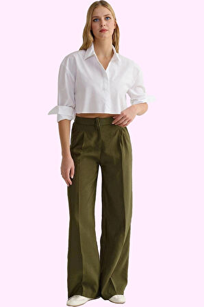 Kadın Geniş Paça Pantolon Yüksek Bel Viskoz Yazlık Rahat Kombinler Yaz Aylarının Vazgeçilmezi