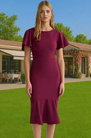 Kadın Basic Koleksiyon Midi Elbise Finike Kumaş Özel Tasarım Rahat Ve Şık Modern Stil Seçkin Malzeme