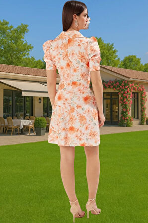 Dokuma Çiçekli A Kesim Mini Elbise Polyester Yazlık Dayanıklı Malzeme Mükemmel Uyum Özenle Seçilmiş