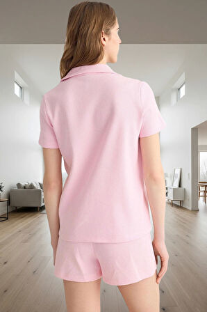 2'li Pijama Takımı Şortlu Kurdele Detaylı Yazlık Modern Stil Mükemmel Uyum Yüksek Kalite