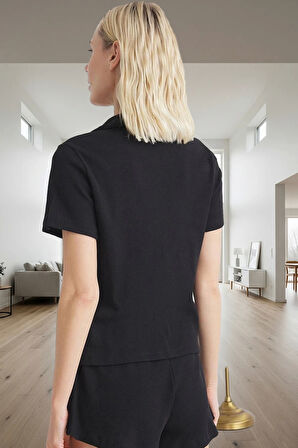 Yazlık Homewear Pijama Takımı Düğmeli Regular Kalıp Örme Kumaş Premium Kalite