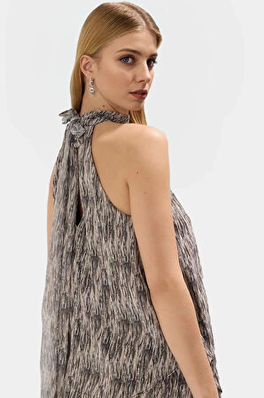 Yazlık Kolsuz Shift Elbise  Polyester Şifon Dokuma Mini Boy Rahat Kullanım Yüksek Kalite