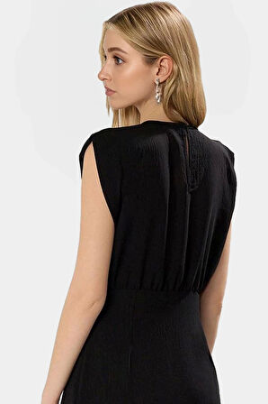 Yazlık Kadın Elbise Rahat Şık A Kesim Midi Model Polyester Kumaş Mükemmel Uyum Yüksek Kalite