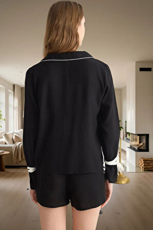 Şık ve Rahat Homewear Viskoz Pijama Takımı Boru Paça Şort Uzun Ömürlü Modern Stil