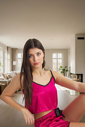 2'li Saten Pijama Takımı Ev Konforu ve Şıklığı Bir Arada Zarifane Tasarım Özenle Seçilmiş