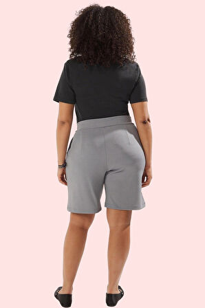 Kadın Yüksek Bel Örme Şort İnterlok Dokuma Rahat Günlük Yaz Hafta Sonu Stilin Buluştuğu Yer