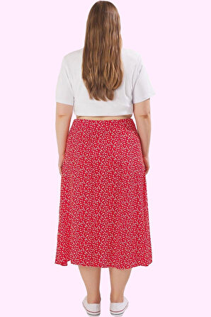 Kadın Şık Animal Desenli Dokuma Midi Etek Yüksek Bel Viskoz Günlük Kullanım Modern Tasarım