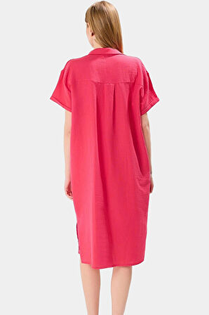 Rahat ve Şık Müslin Pamuk Midi Elbise Günlük Kullanım İçin Uzun Ömürlü Profesyonel Görünüm