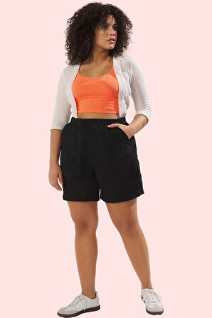 Kadın Büyük Beden Şort Polyester Rahat Günlük Kombin Hafta Sonu Yaz Aylarının Vazgeçilmezi