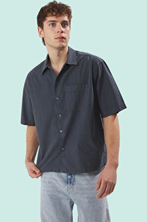 Erkek Paper Touch Dokuma Gömlek Ceket Yaka Kısa Kollu Pamuk Günlük Stil Yaz Aylarının Vazgeçilmezi