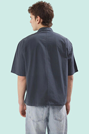 Erkek Paper Touch Dokuma Gömlek Ceket Yaka Kısa Kollu Pamuk Günlük Stil Yaz Aylarının Vazgeçilmezi