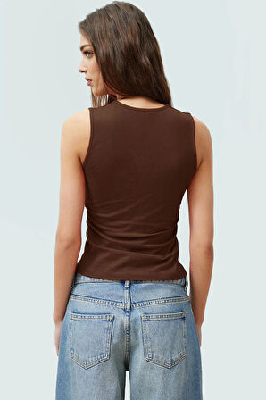 Kadın Yazlık Kolsuz Bluz Pamuklu Rahat Kare Yaka Premium Kalite Modern Stil