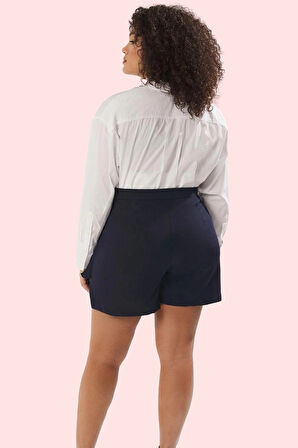 Kadın Kısa Şort Etek Yüksek Bel Geniş Paça Polyester Karışımlı Nefes Alabilir Günlük Kullanım